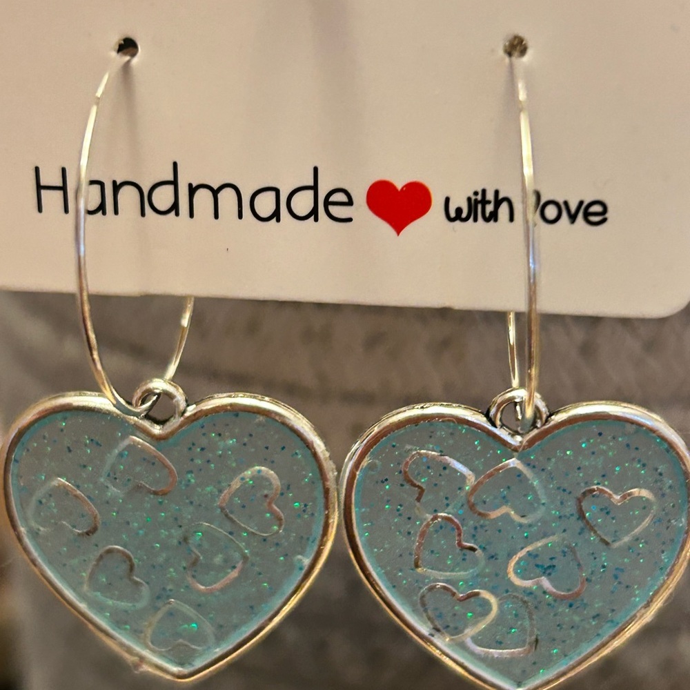 Handmade Silver Heart Earrings